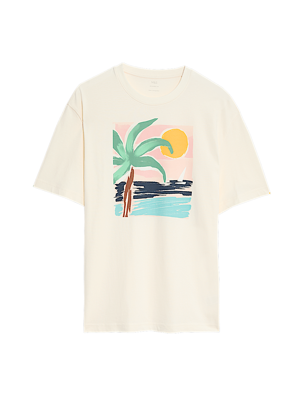 Pure Cotton Large Palm Graphic T-Shirt