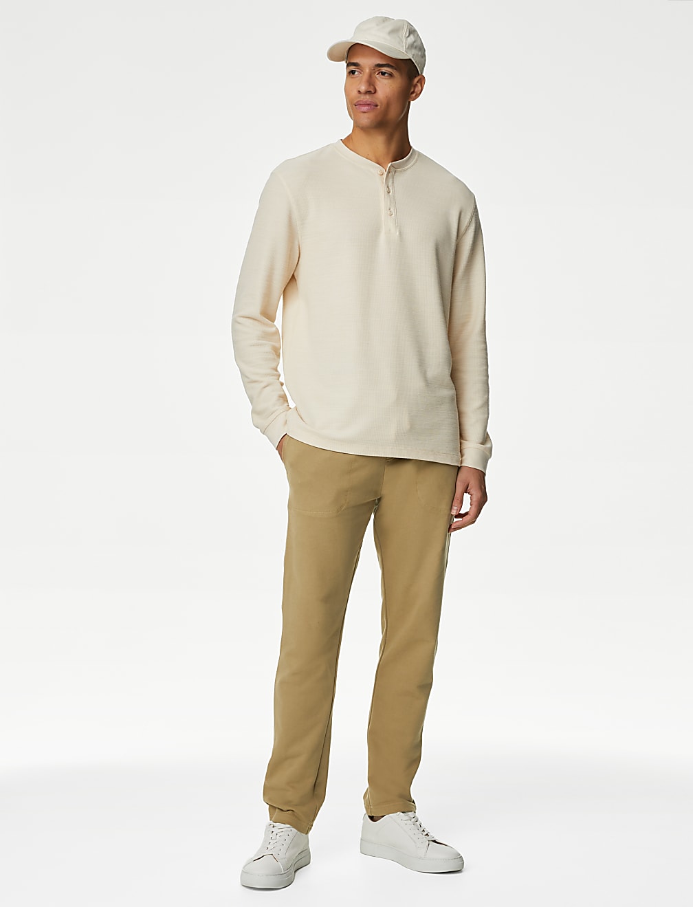 Drawstring Pure Cotton Straight Leg Joggers