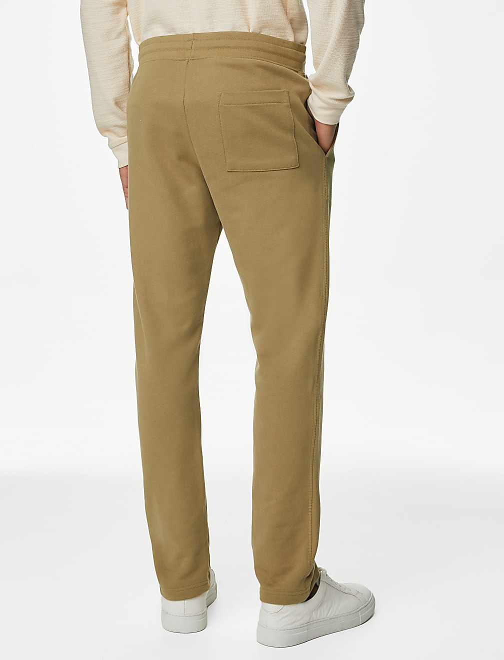 Drawstring Pure Cotton Straight Leg Joggers