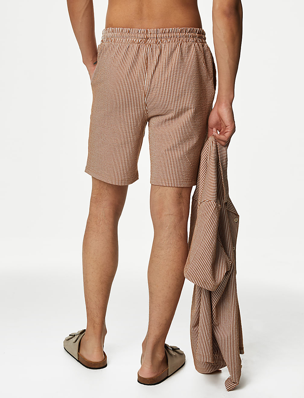 Striped Drawstring Jersey Shorts