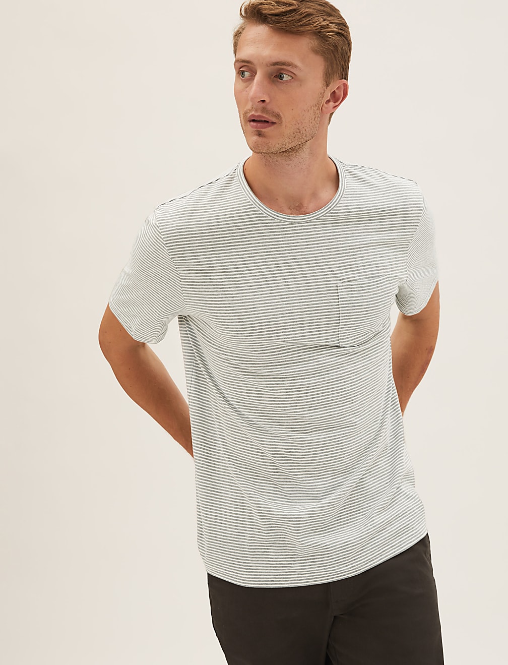 2 Pack Pure Cotton Striped T-Shirts