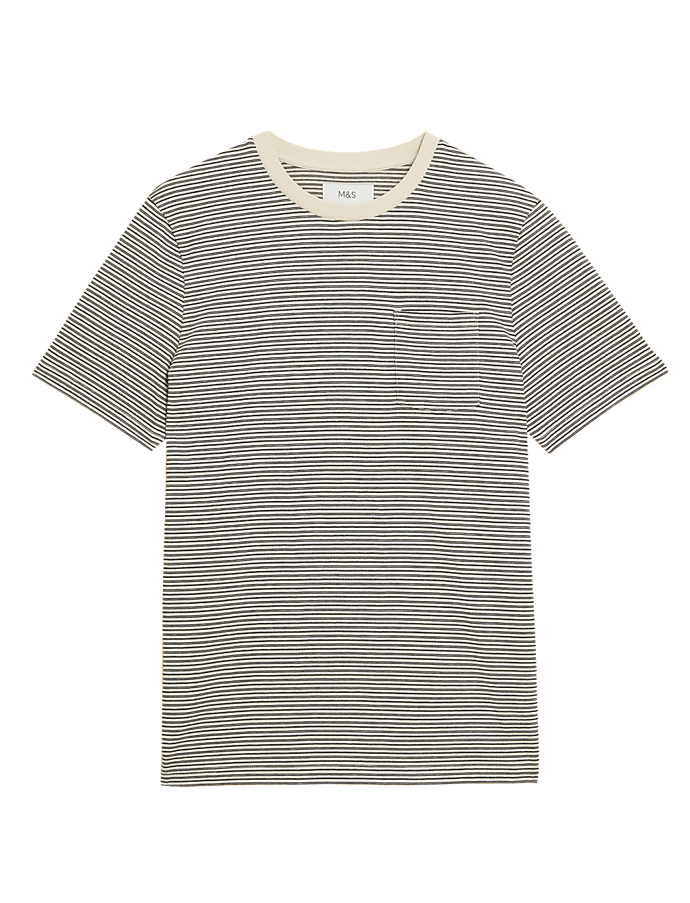 Pure Cotton Textured Striped T-Shirt