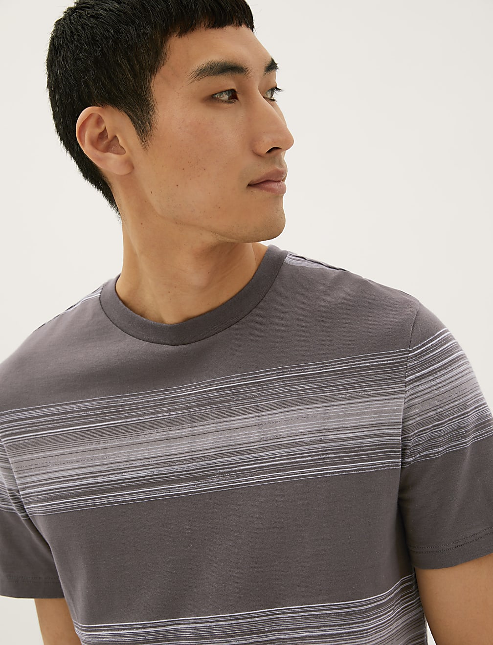 Cotton Rich Striped Crew Neck T-Shirt