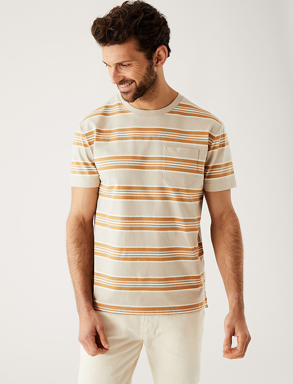 Pure Cotton Striped Heavy Weight T-Shirt