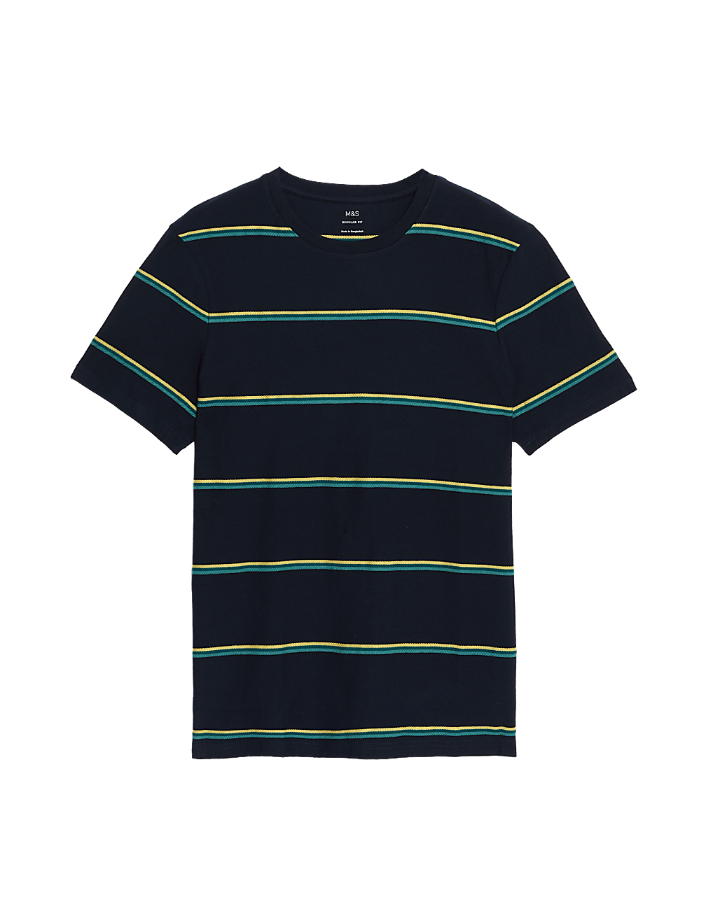 Pure Cotton Textured Striped T-Shirt