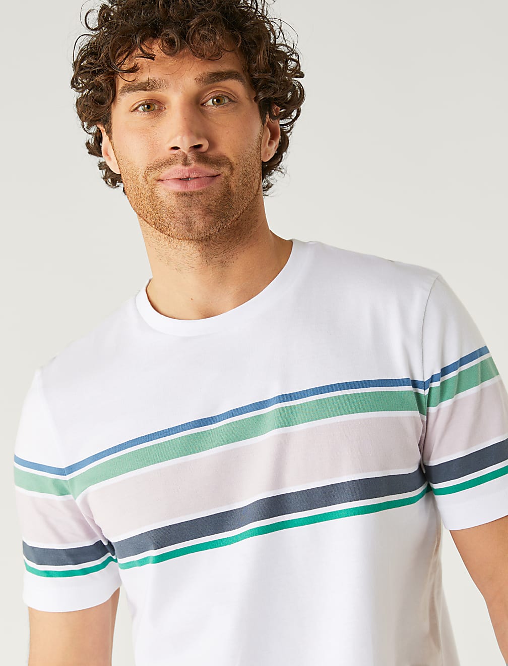 Pure Cotton Striped Crew Neck T-Shirt