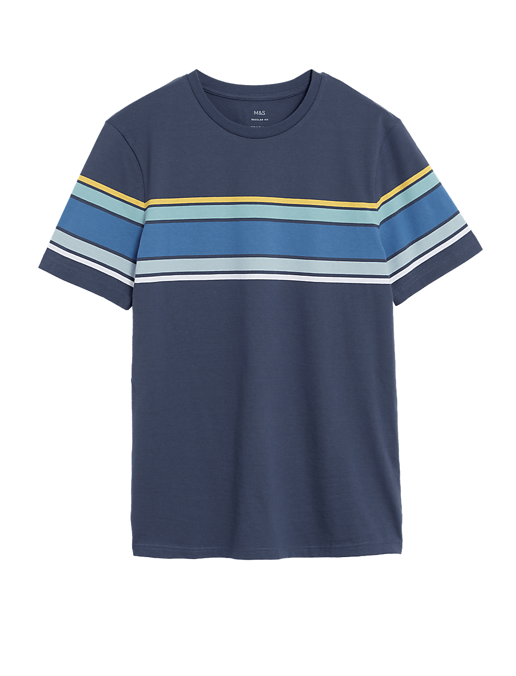 Pure Cotton Striped Crew Neck T-Shirt