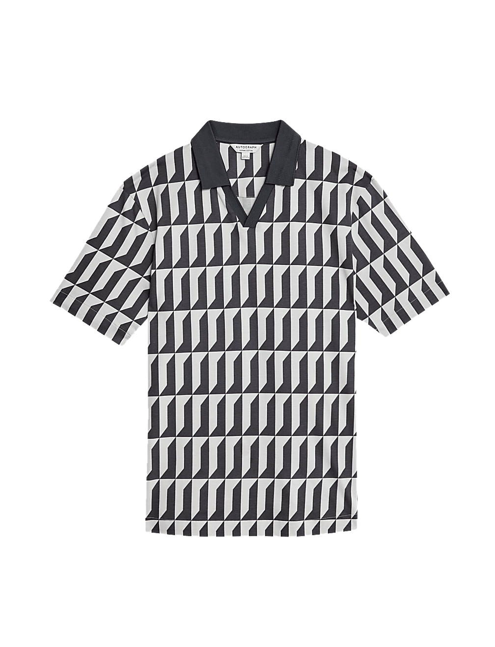 Pure Supima® Cotton Geometric Print Polo Shirt