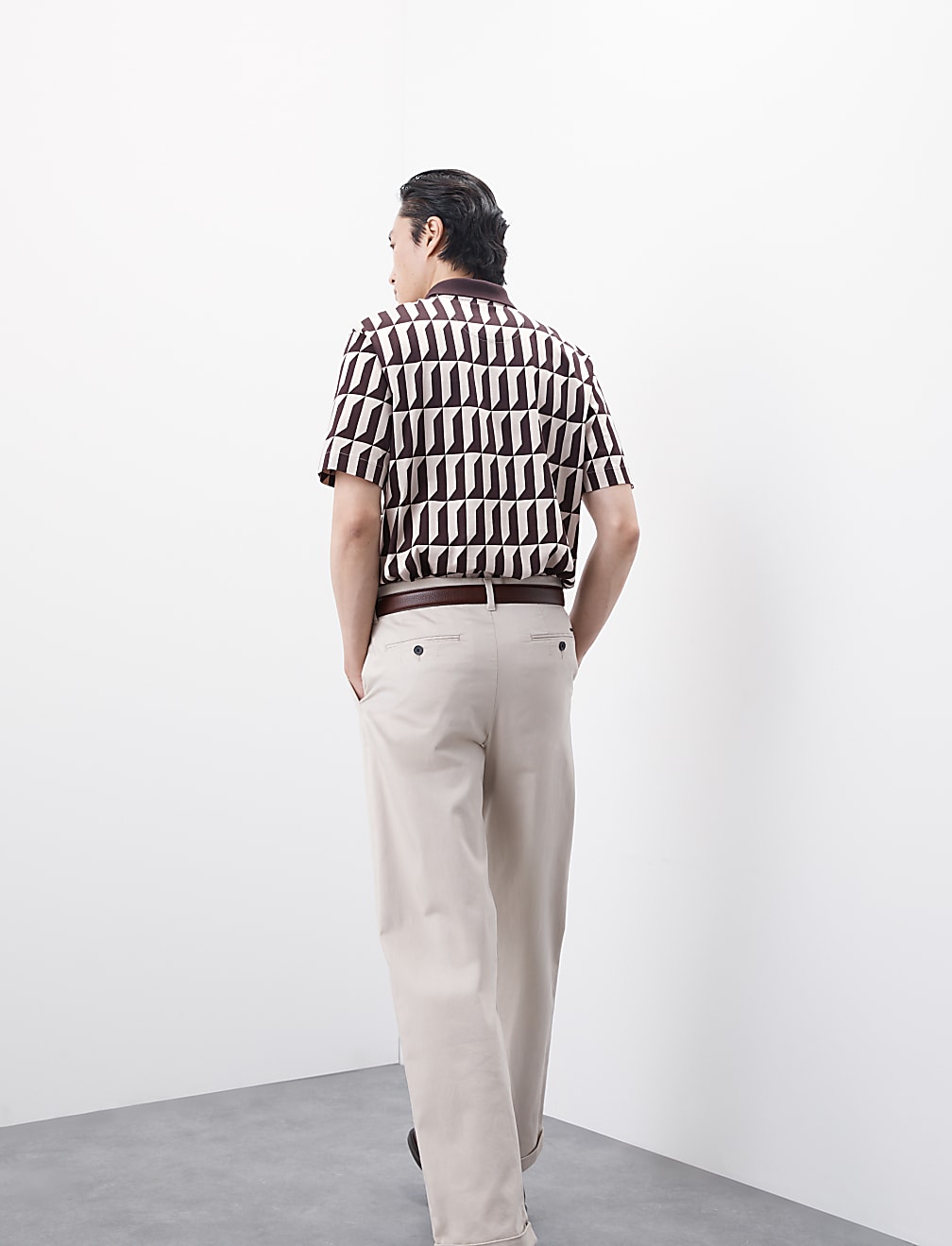 Pure Supima® Cotton Geometric Print Polo Shirt