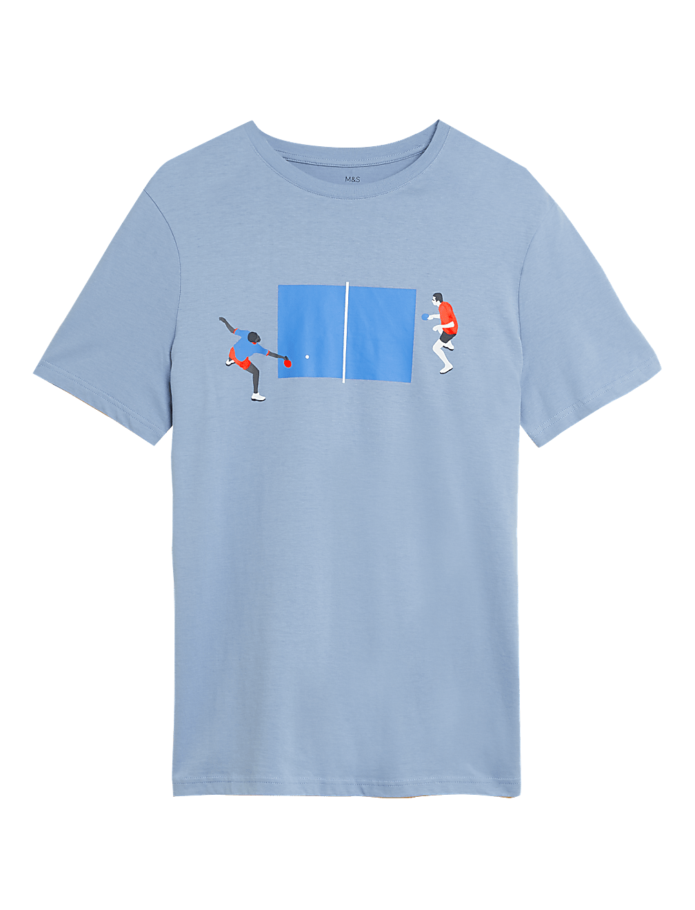 Pure Cotton Table Tennis Graphic T-Shirt