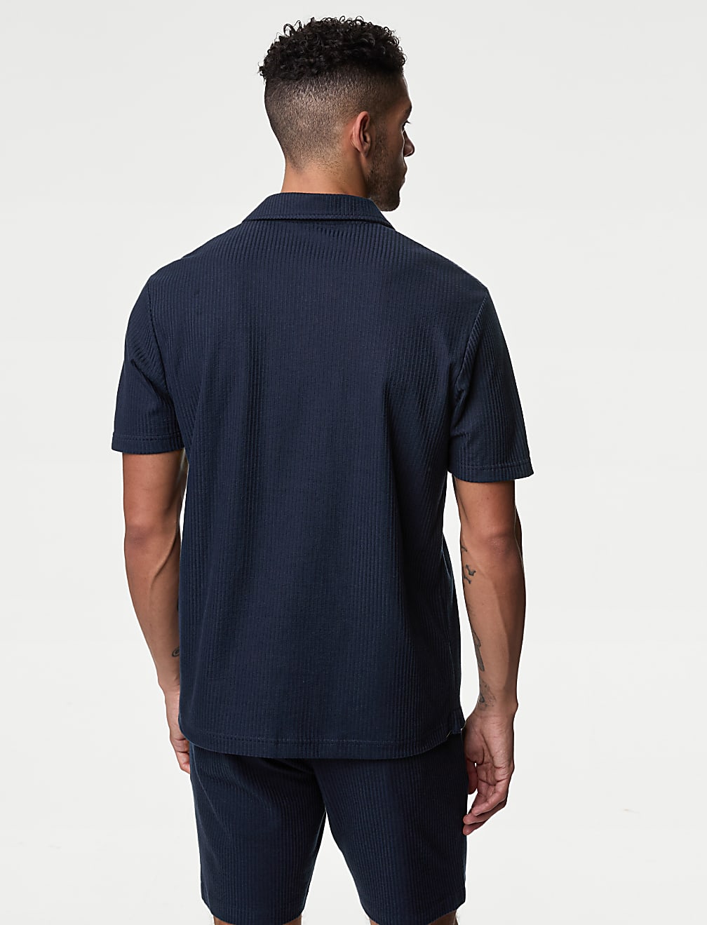 Pure Cotton Textured Polo Shirt