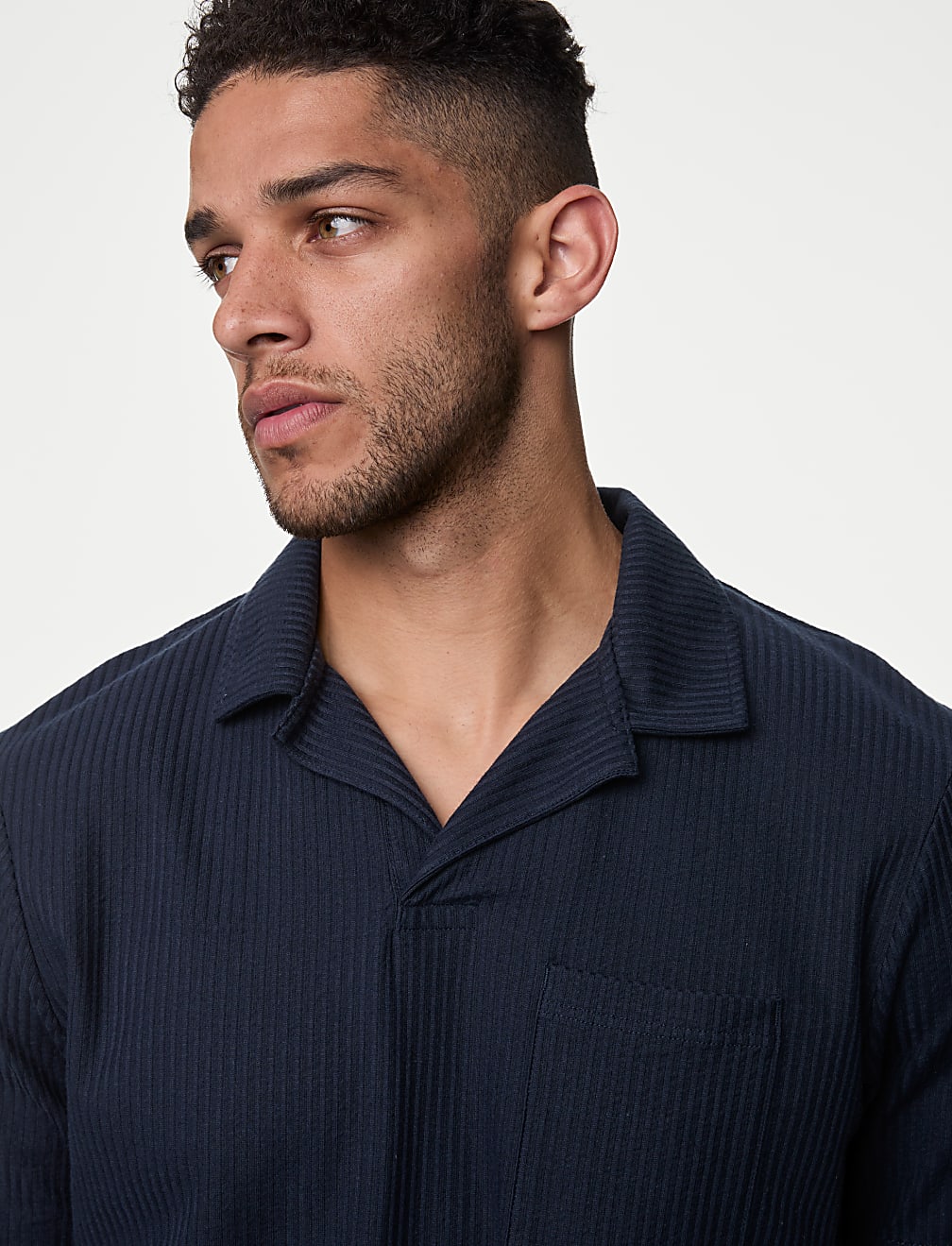 Pure Cotton Textured Polo Shirt