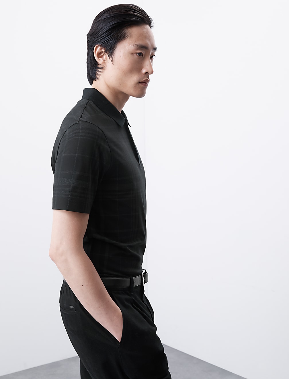 Pure Cotton Check Polo Shirt
