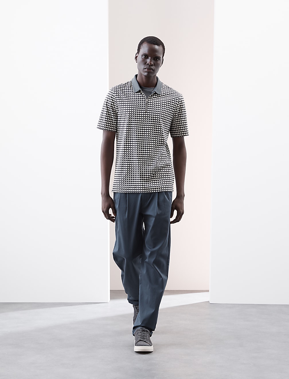 Pure Supima® Cotton Geometric Polo Shirt