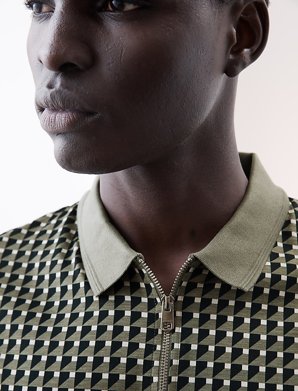 Pure Supima® Cotton Geometric Polo Shirt