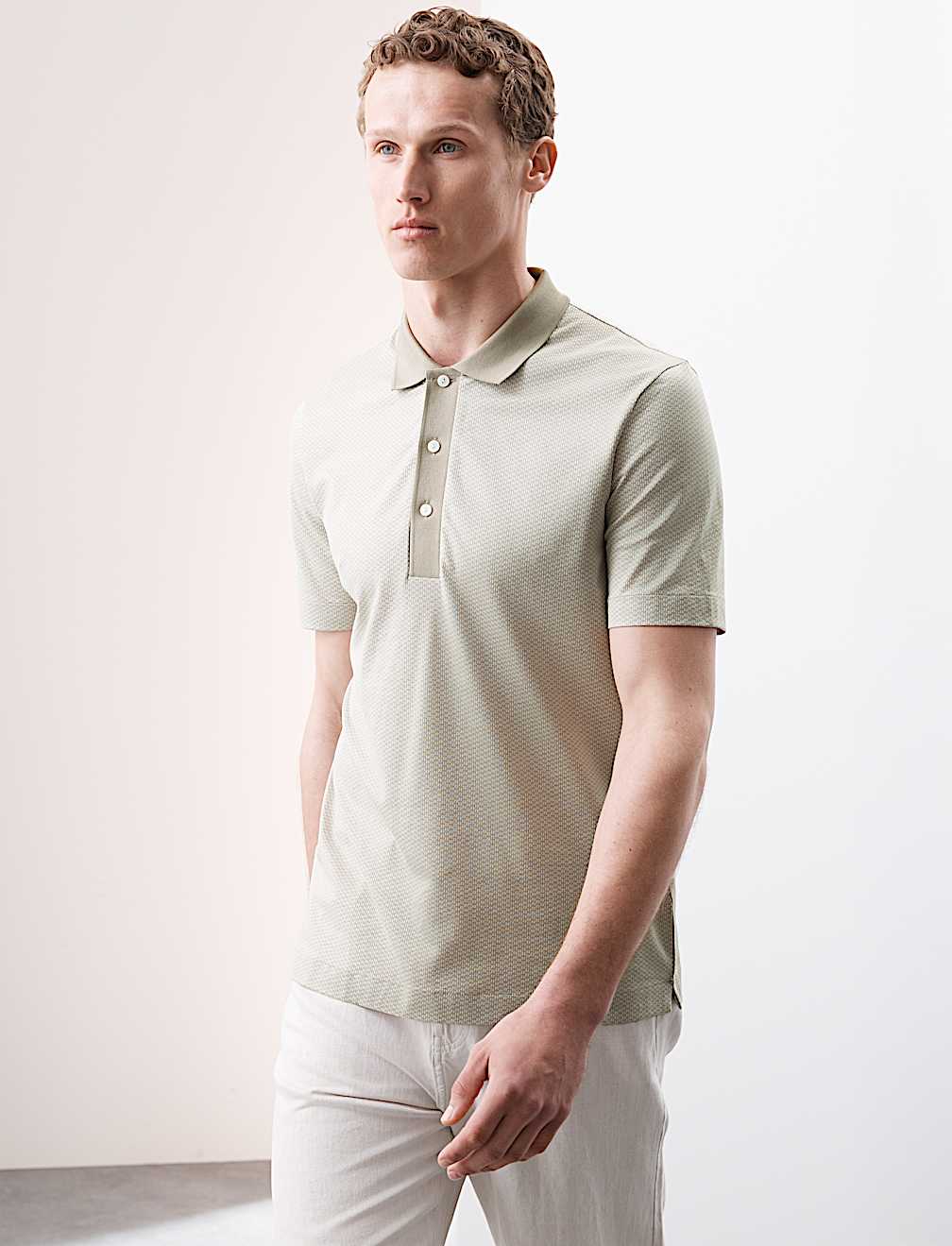 Pure Supima® Cotton Jacquard Polo Shirt