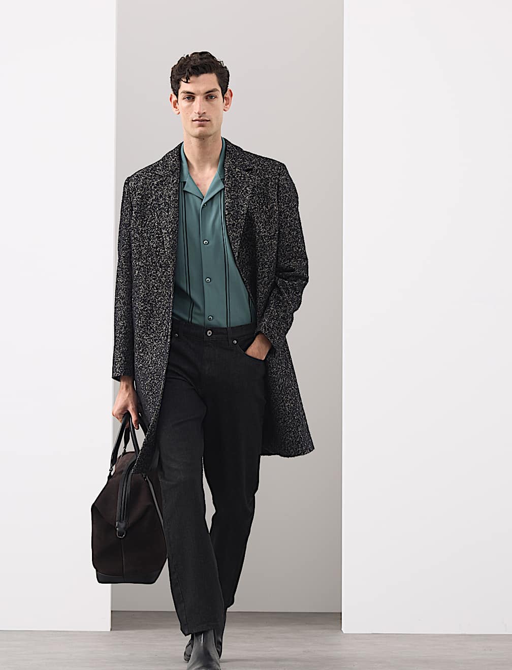 Cotton Rich Striped Revere Polo Shirt