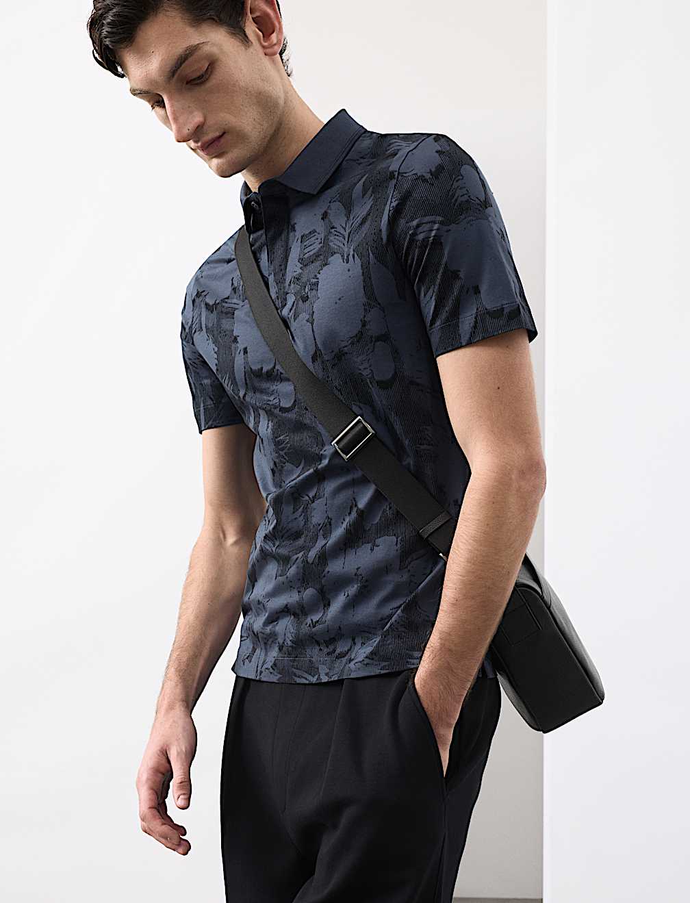 Pure Cotton Floral Print Polo Shirt