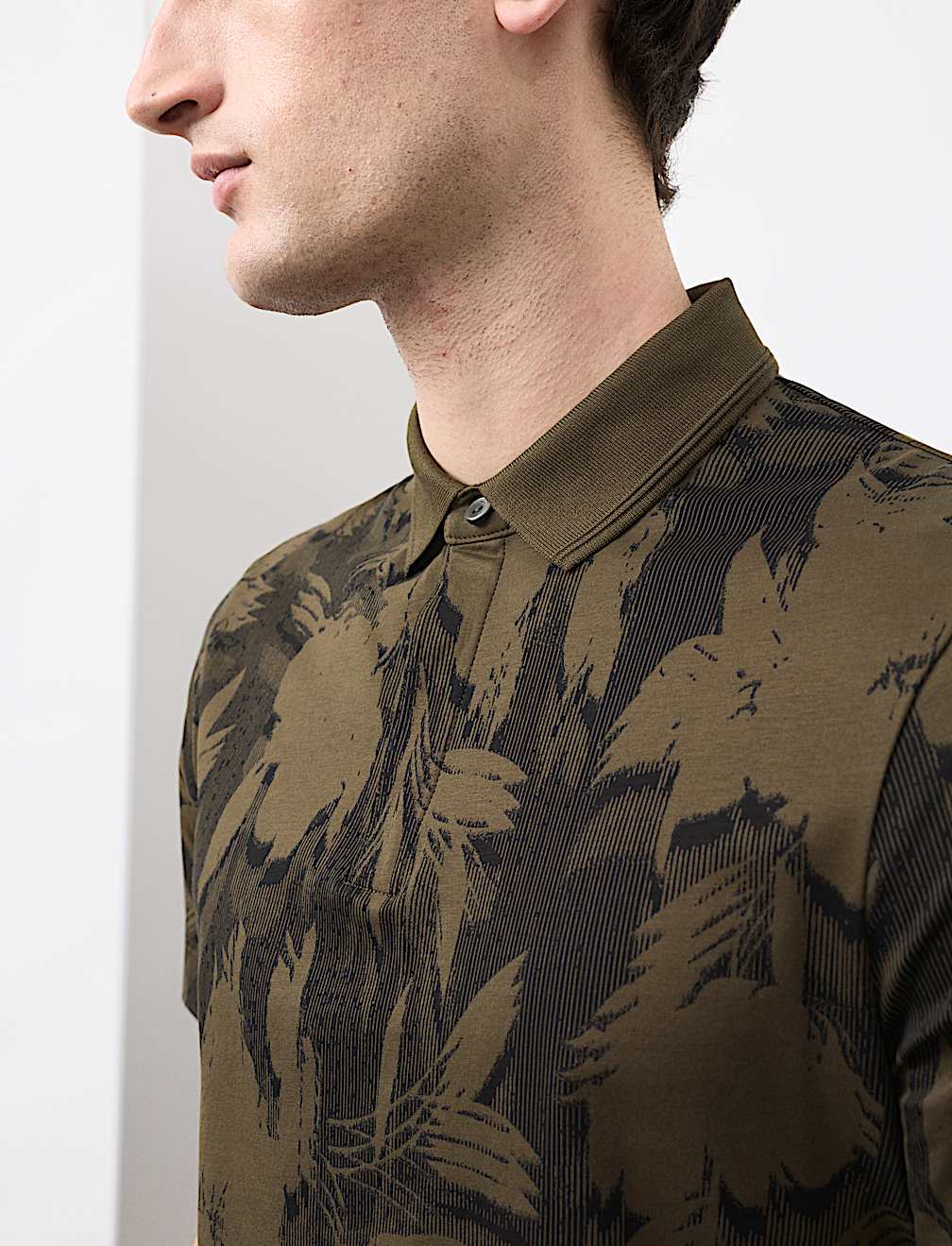 Pure Cotton Floral Print Polo Shirt