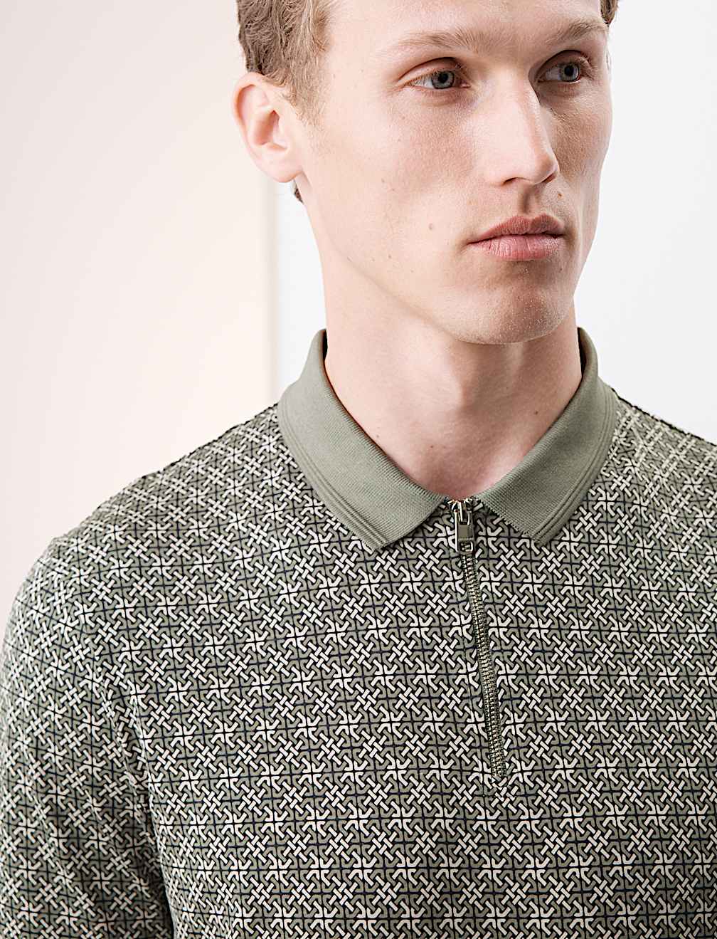Pure Supima® Cotton Geometric Print Polo Shirt