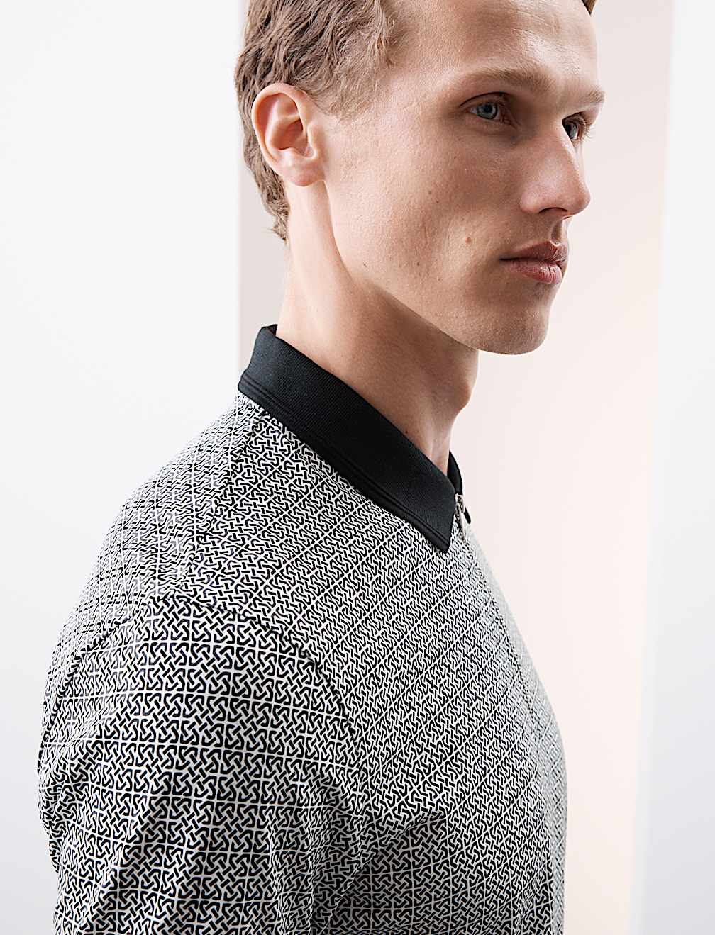 Pure Supima® Cotton Geometric Print Polo Shirt