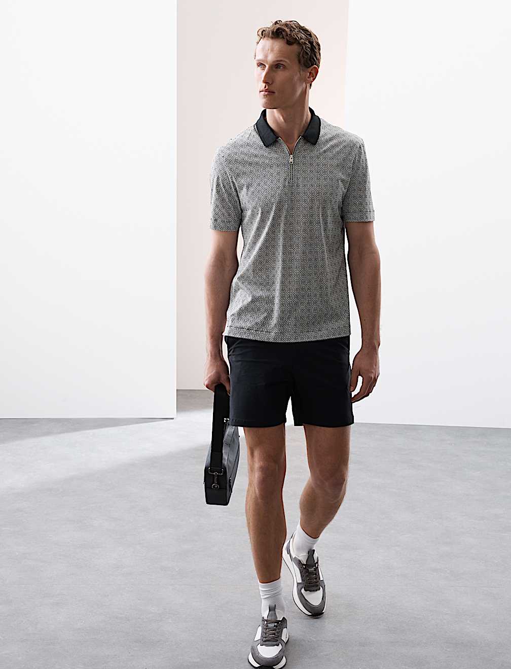 Pure Supima® Cotton Geometric Print Polo Shirt