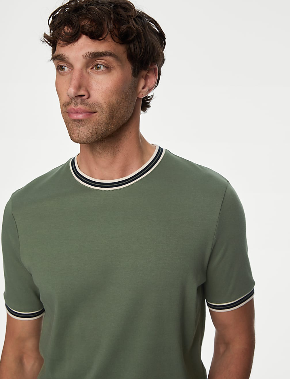 Pure Cotton Tipped T-Shirt