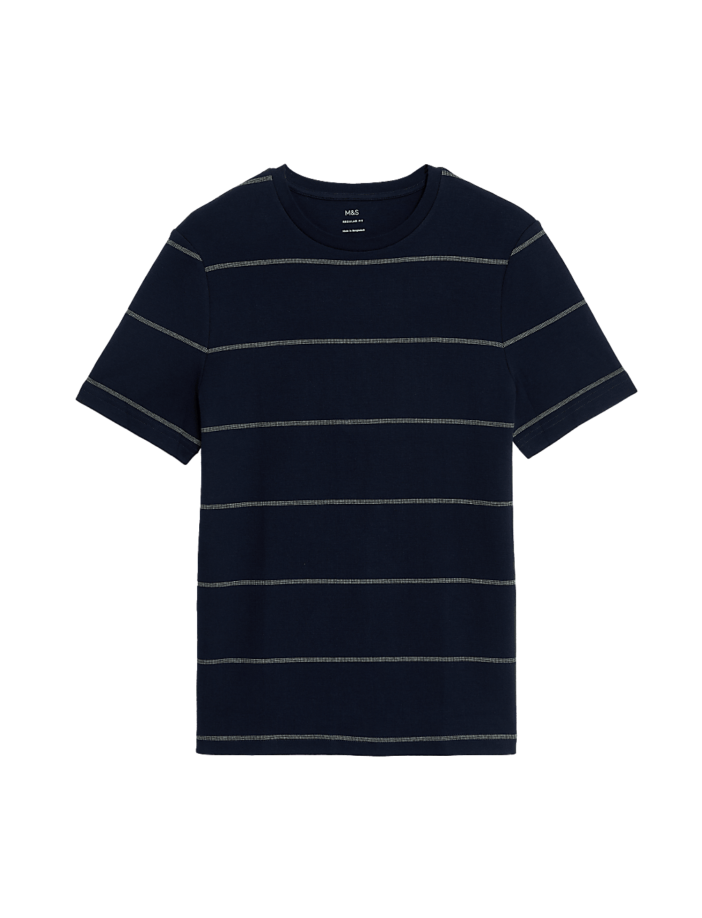 Pure Cotton Double Knit Striped T-Shirt