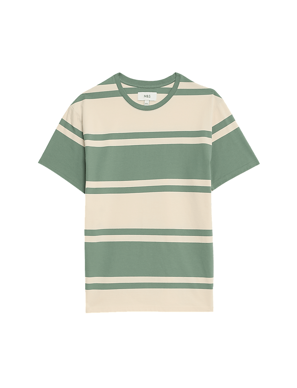 Pure Cotton Colour Block Striped T-Shirt