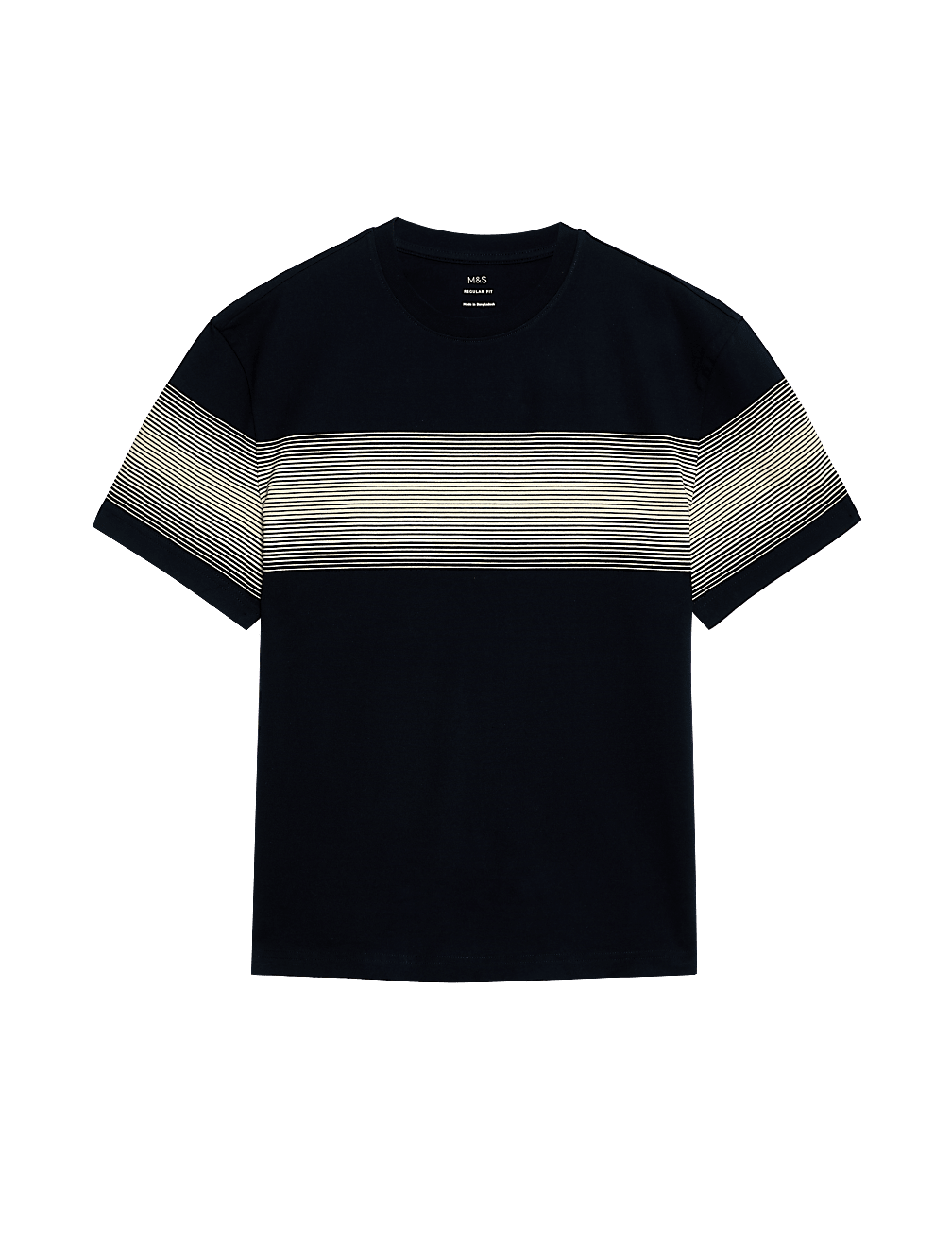 Pure Cotton Striped Crew Neck T-Shirt