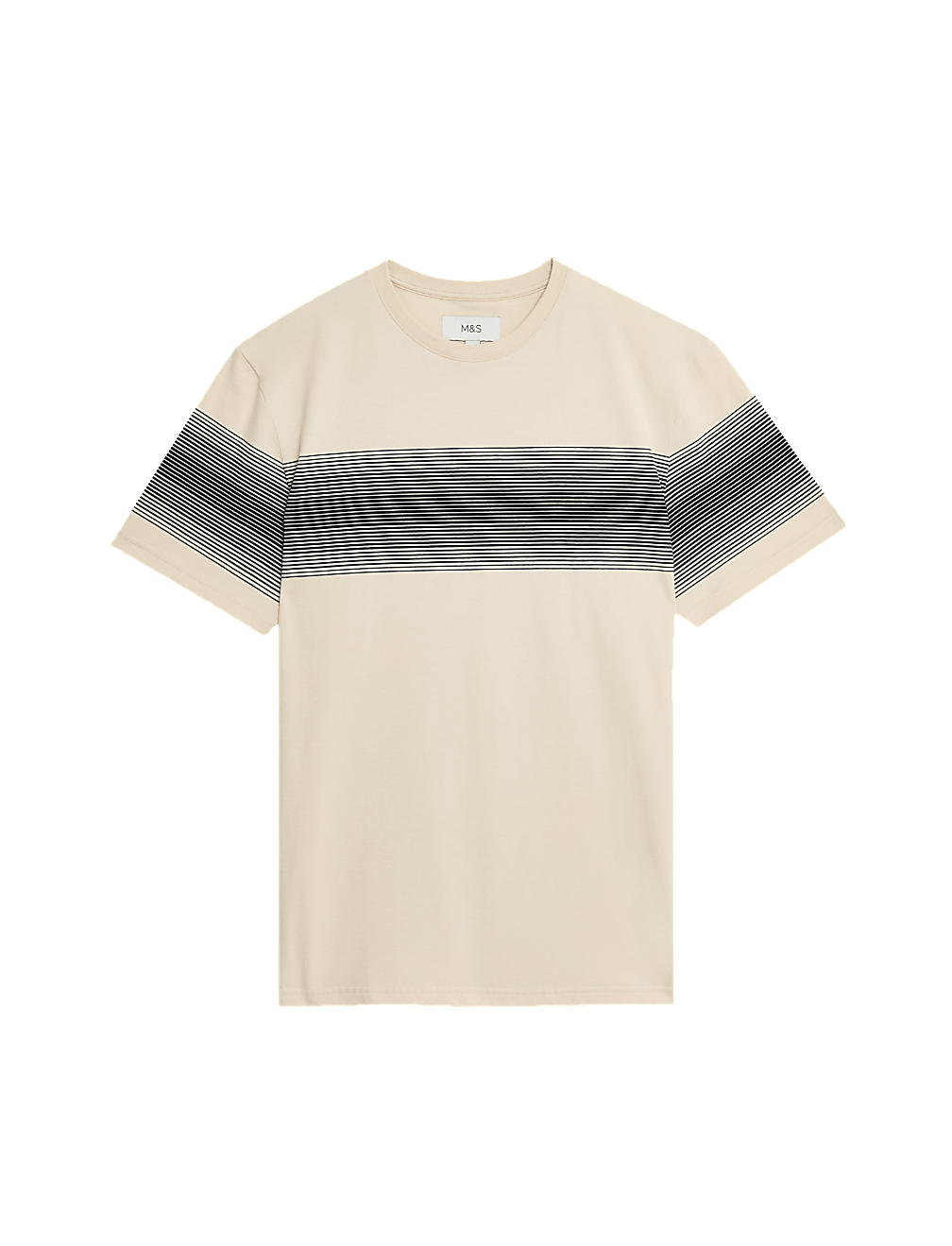Pure Cotton Striped Crew Neck T-Shirt