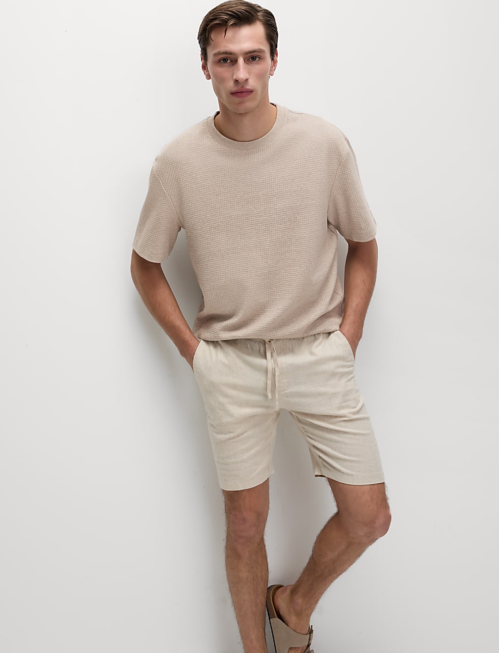 Relaxed Pure Cotton Waffle T-Shirt
