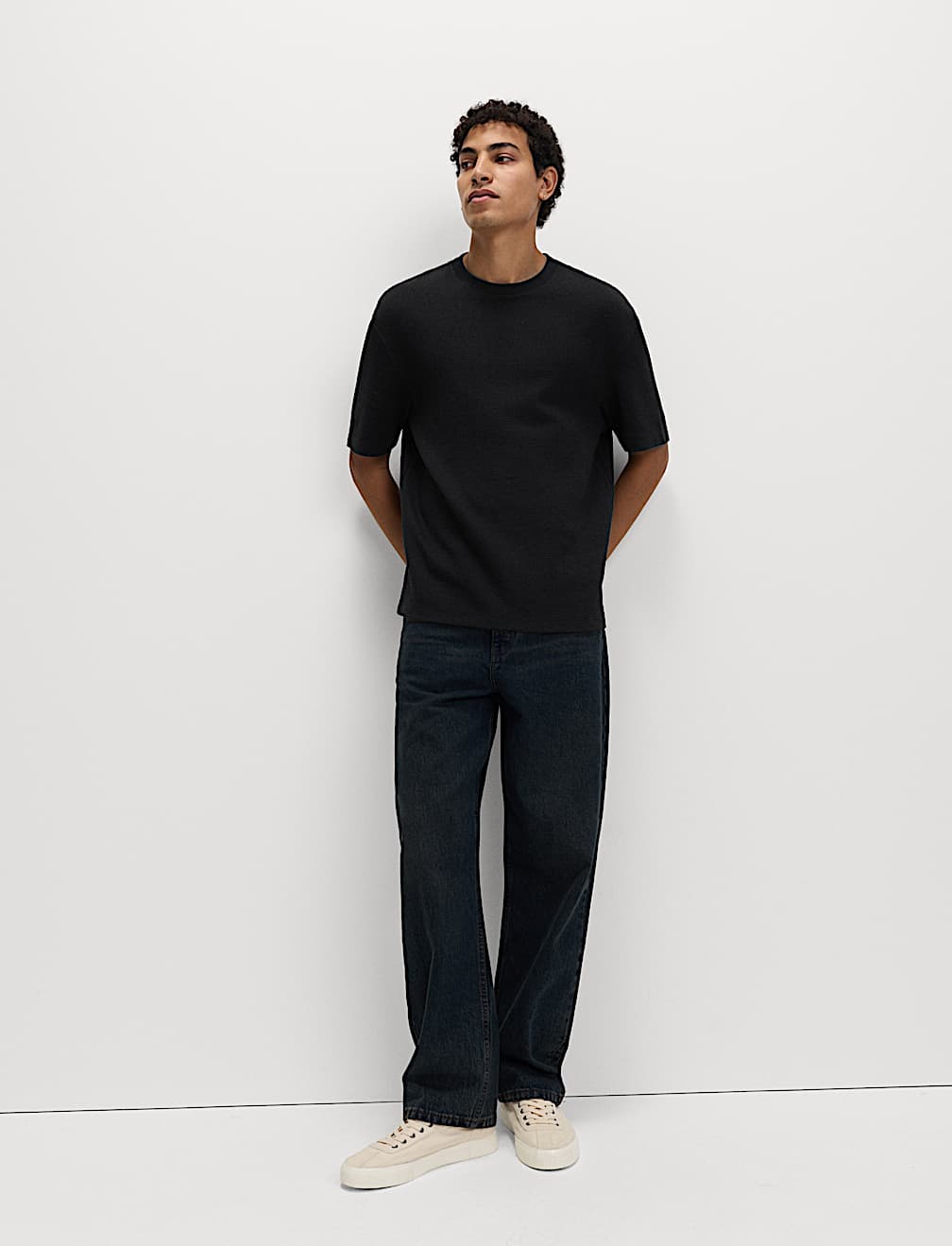 Relaxed Pure Cotton Waffle T-Shirt