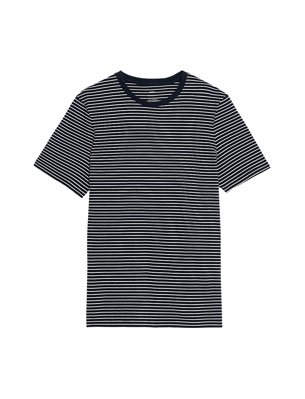 Pure Cotton Striped Crew Neck T-Shirt