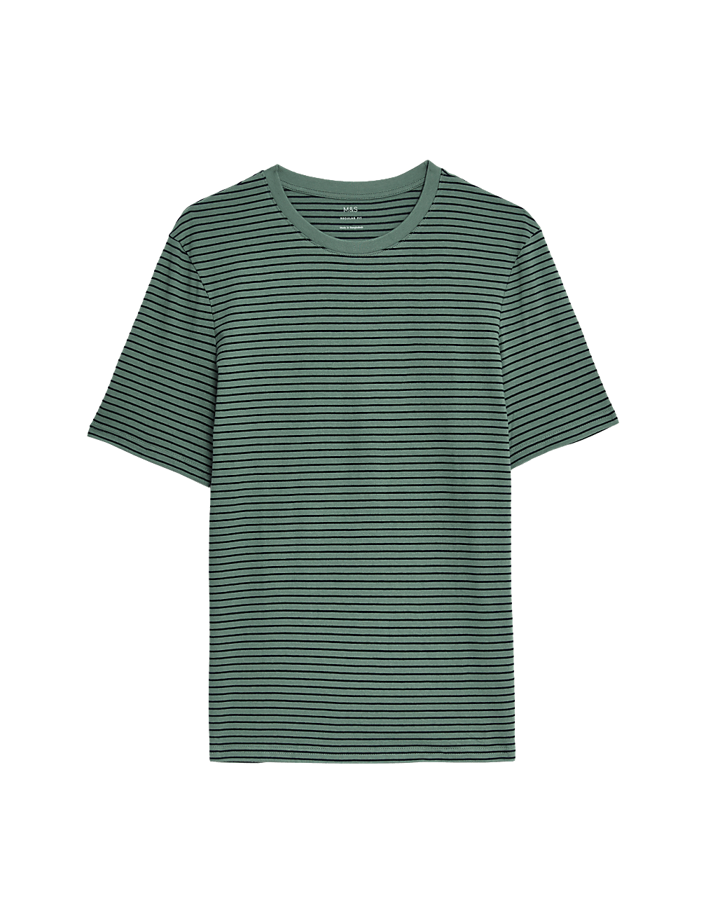 Pure Cotton Striped Crew Neck T-Shirt