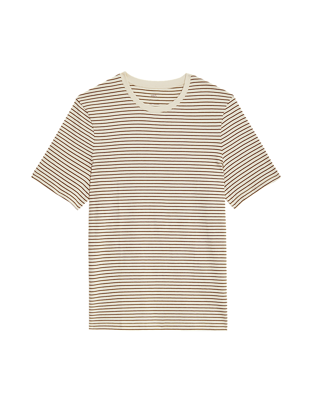 Pure Cotton Striped Crew Neck T-Shirt
