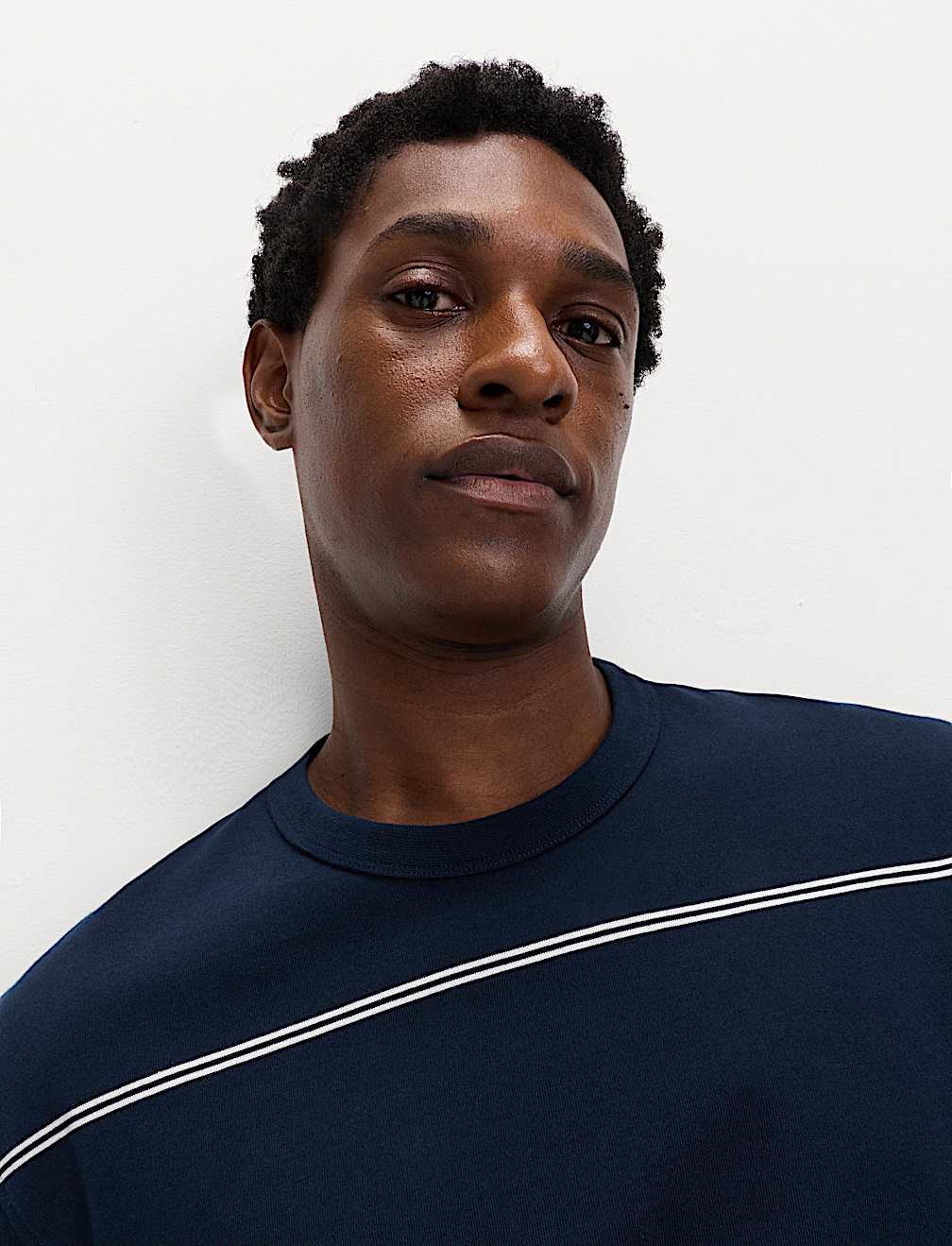 Pure Cotton Striped Relaxed Crew Neck T-Shirt