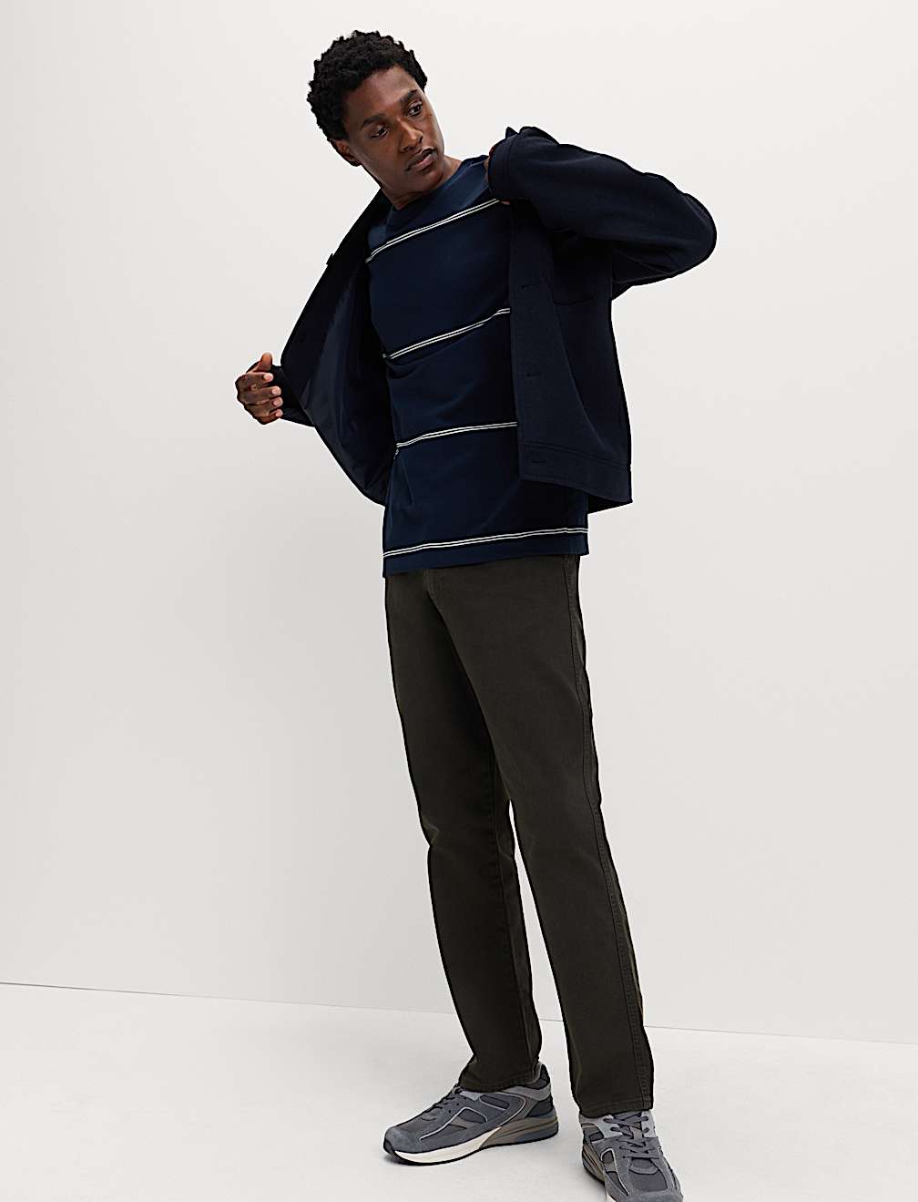 Pure Cotton Striped Relaxed Crew Neck T-Shirt