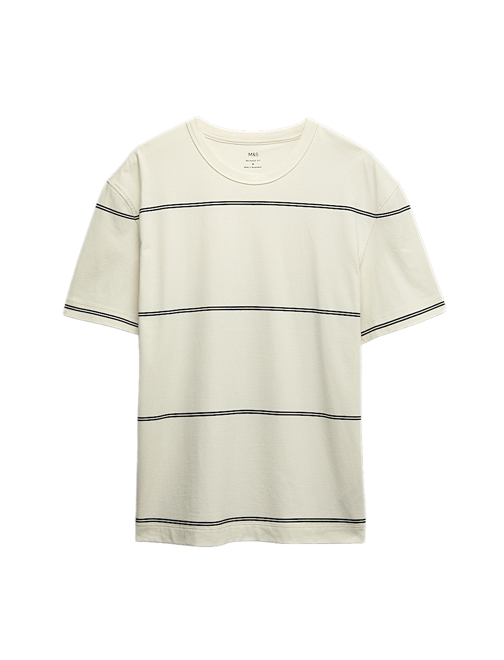 Pure Cotton Striped Relaxed Crew Neck T-Shirt