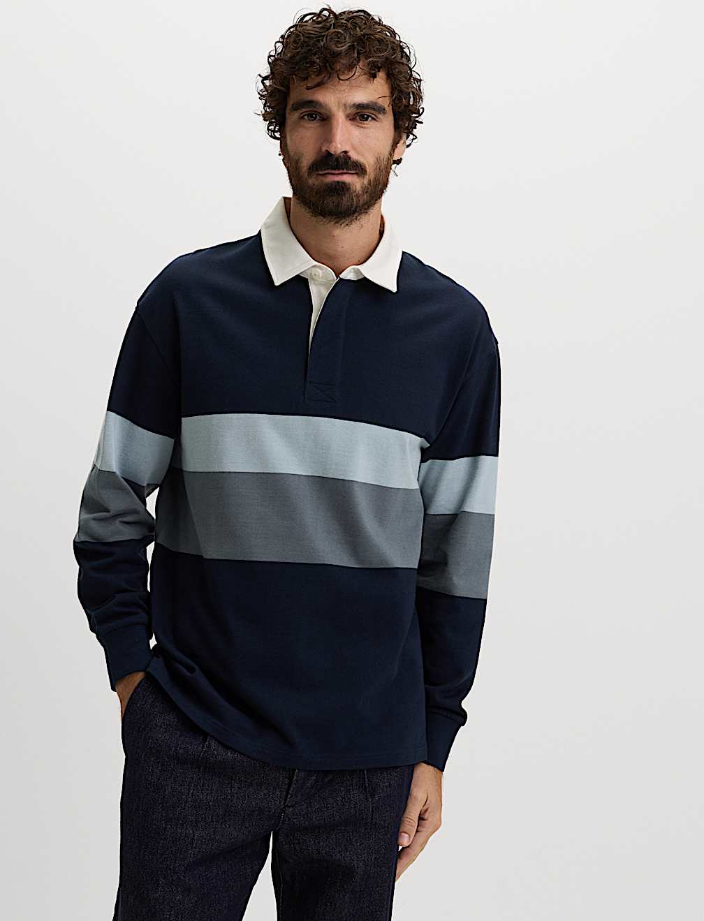 Pure Cotton Striped Rugby Shirt