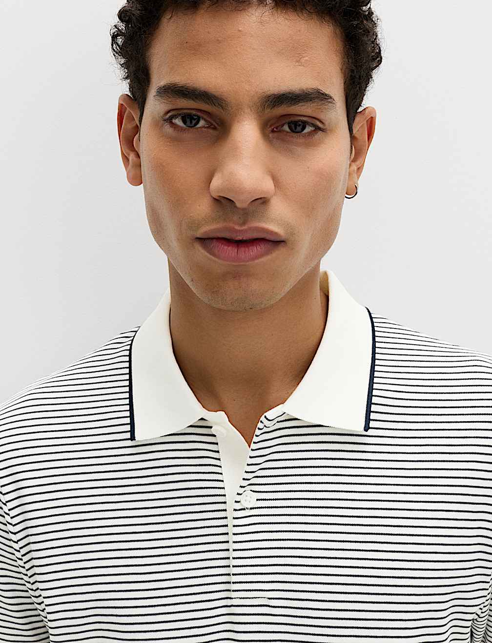 Pure Cotton Striped Polo Shirt