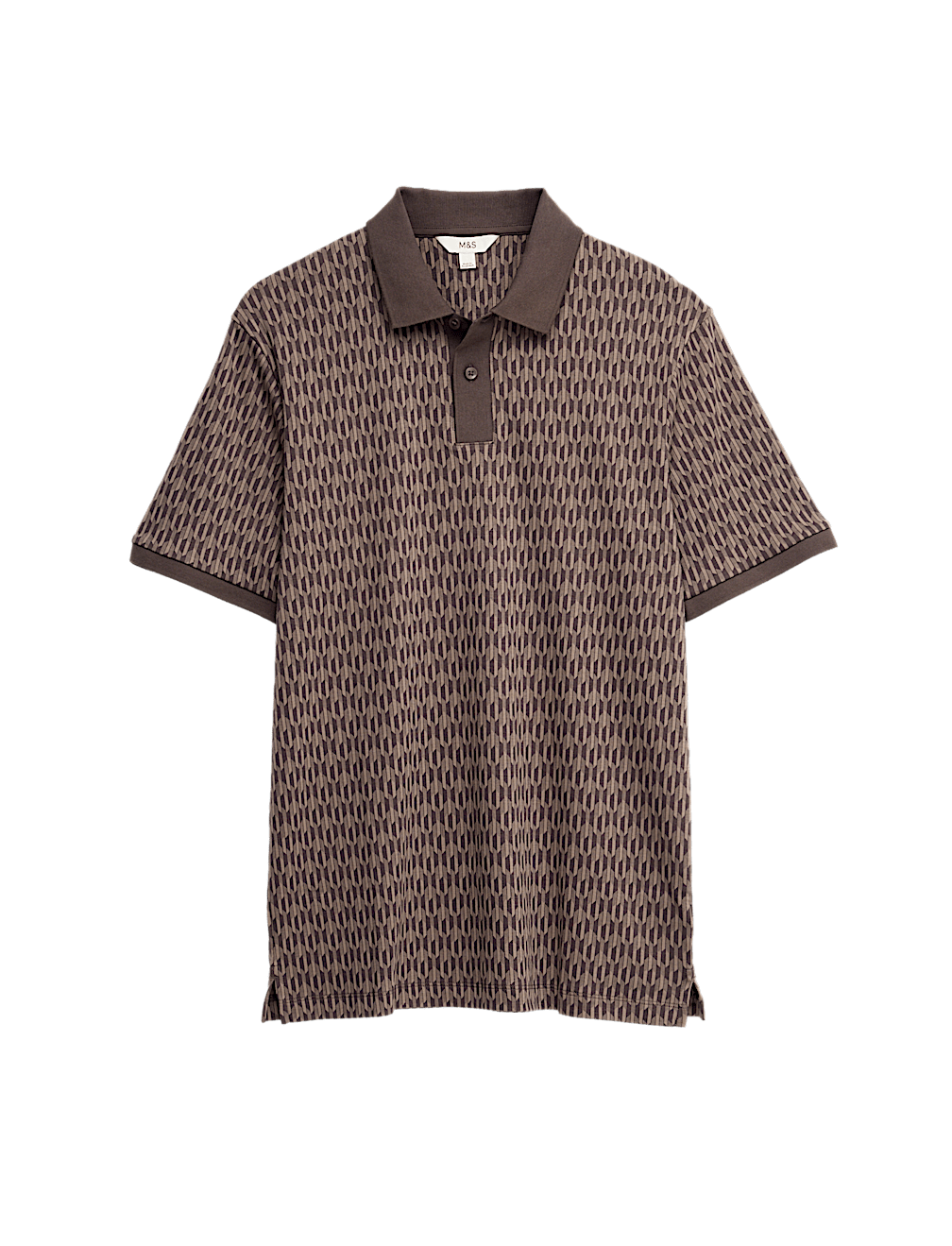 Pure Cotton Geometric Print Polo