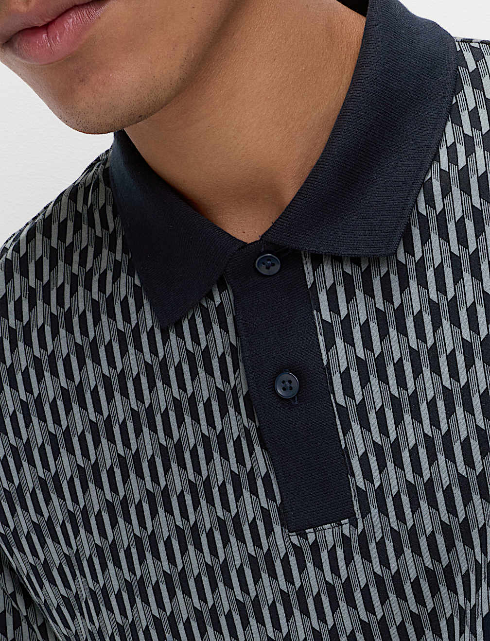 Pure Cotton Geometric Print Polo