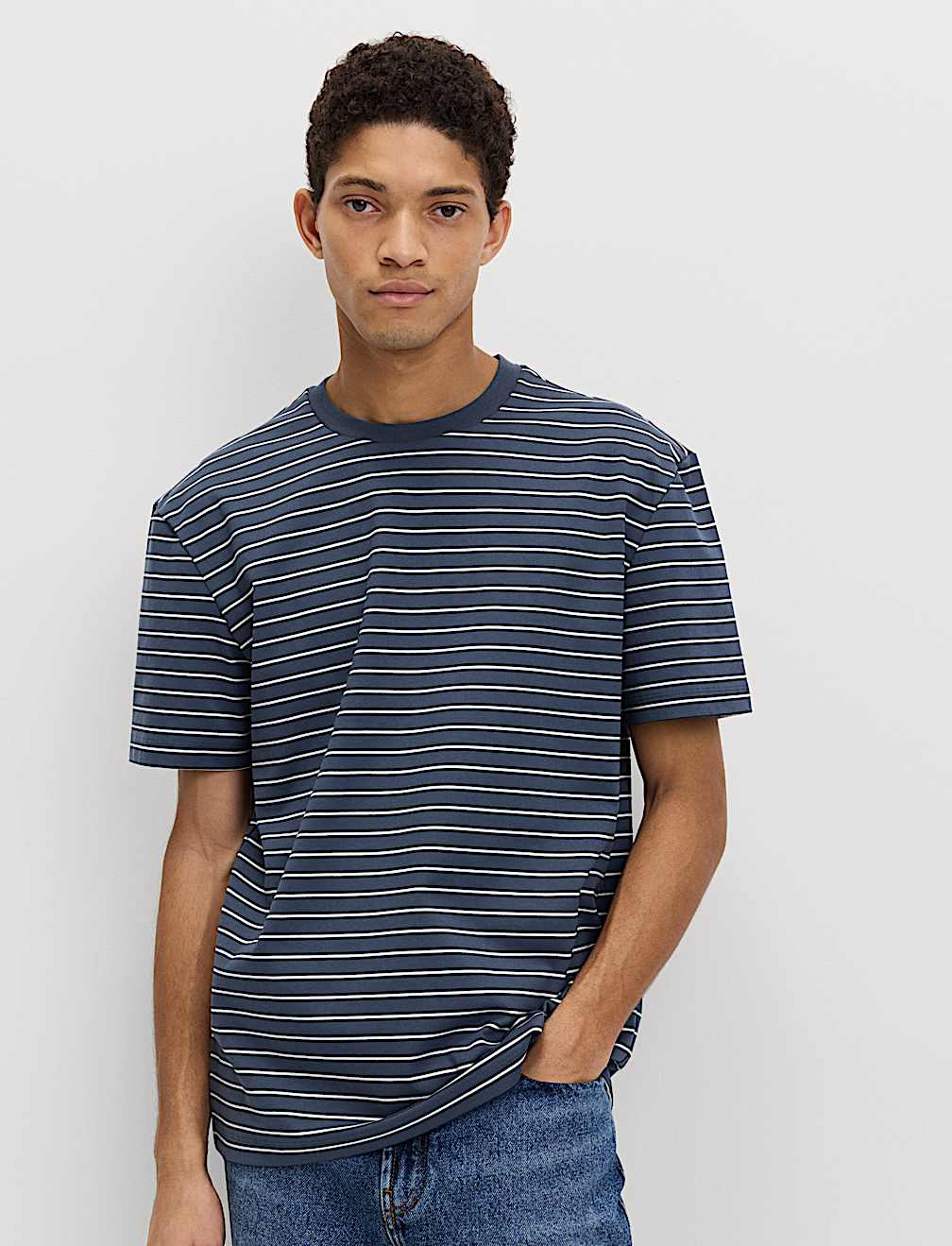 Relaxed Fit Cotton Rich Stripe T-Shirt