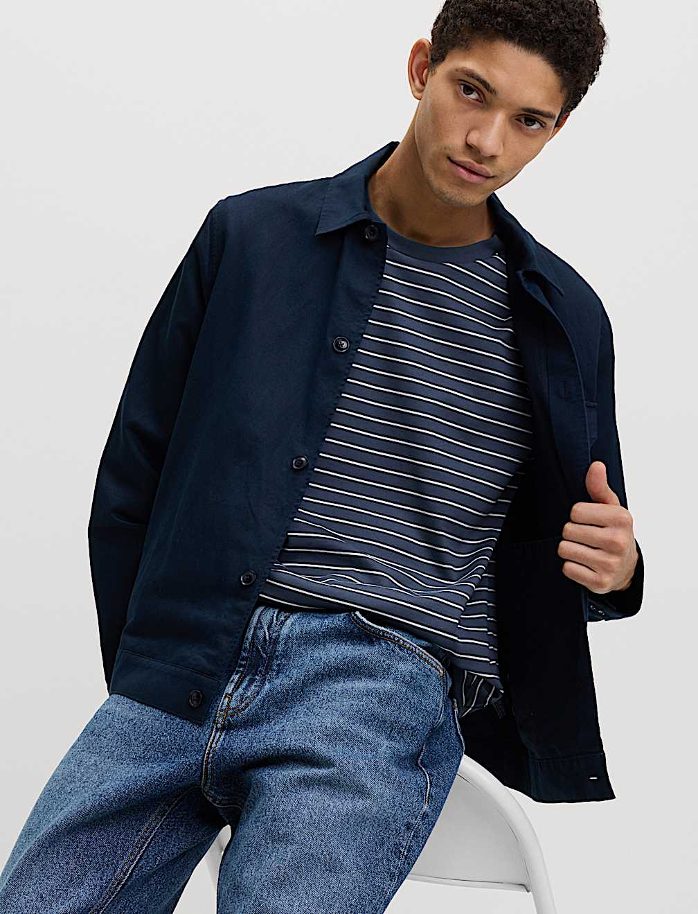 Relaxed Fit Cotton Rich Stripe T-Shirt