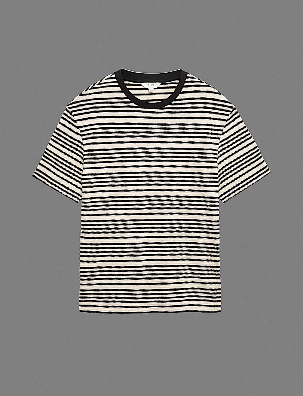 Relaxed Fit Cotton Rich Textured Striped T-Shirt