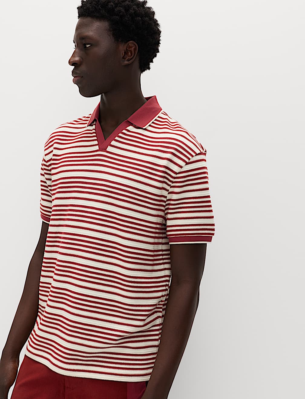 Relaxed Fit Cotton Rich Textured Polo Shirt