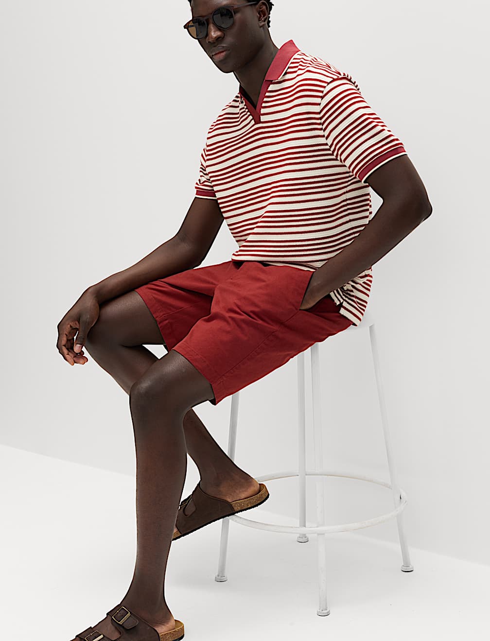 Relaxed Fit Cotton Rich Textured Polo Shirt