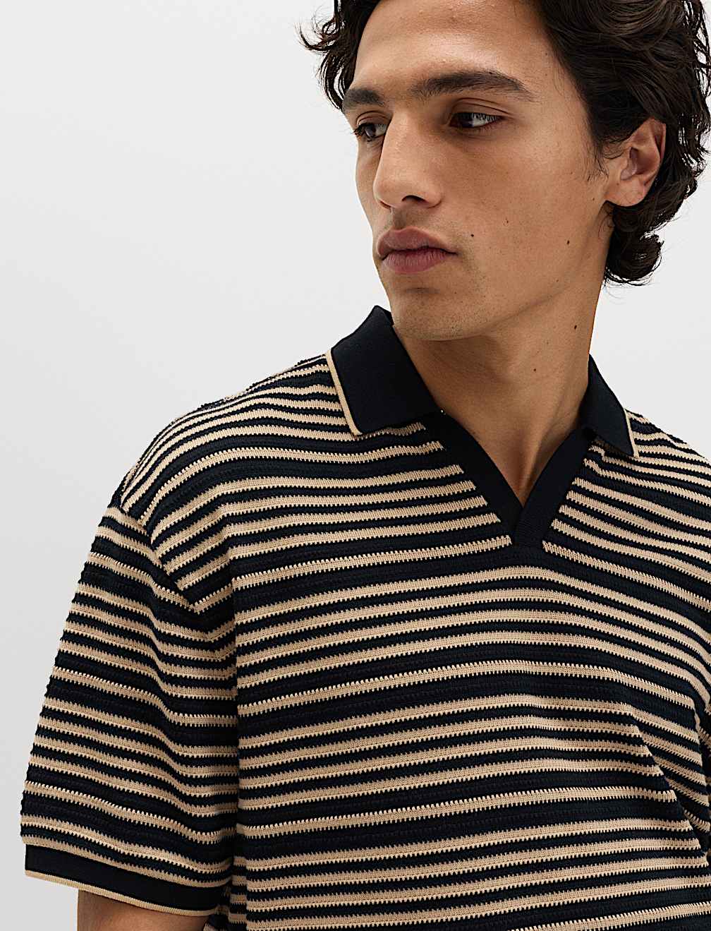 Relaxed Fit Cotton Rich Textured Polo Shirt