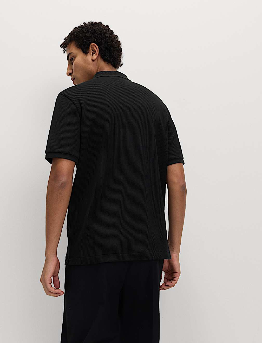 Pure Cotton Textured Polo Shirt